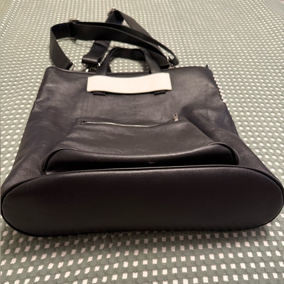 Krost Black faux Leather satchel Bag main image 7